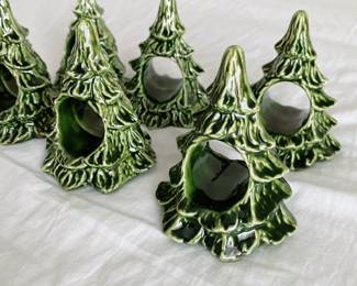 Vtg Ceramic Christmas Tree Napkin Rings
Set of 6