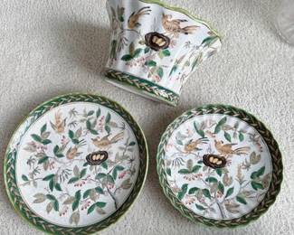 Heavy ceramic plates and planter