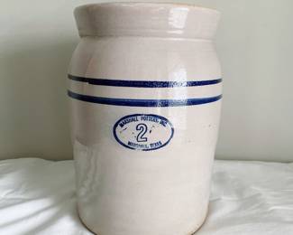 VINTAGE MARSHALL POTTERY NO. 2 MARSHALL, TEXAS STONEWARE CROCK