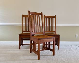VINTAGE AMISH MISSION DINING CHAIRS - SET OF 3