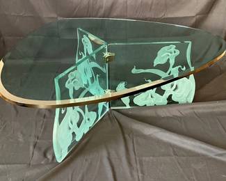 Etched Glass Coffee Table