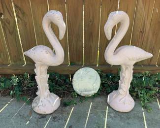 Yard Art Flamingos 