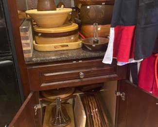 Cutting board collection, salad bowls, serving pieces