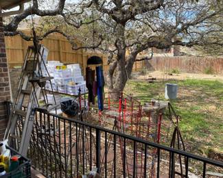 Ladders, storage containers, 