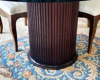 Heavy Wood Base with Heavy Beveled Glass Top 48"