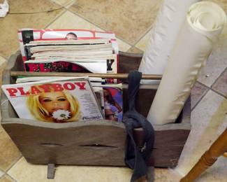 136 - Assorted Adult Magazines & Magazine Rack
