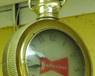 27 - Vintage Budweiser Hanging Clock/Light

