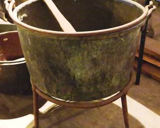 250 - Copper Pot w/ Paddle & Stand

