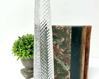 Vintage Crystal Obelisk Shelf Decor
