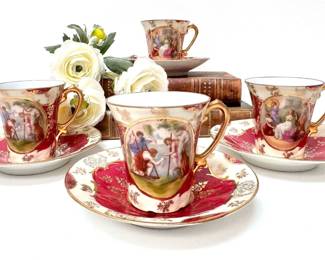 Antique Austrian Demitasse Cup Saucer Set
