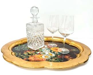 Vintage Italian Floral Tray