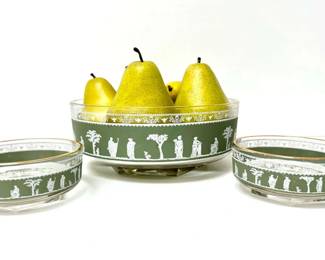 Vintage Wedgewood Style Glass Bowl Set