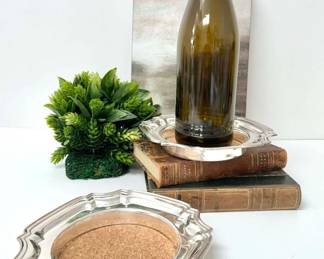 Towle Silver Plated Wine Bottle Coasters