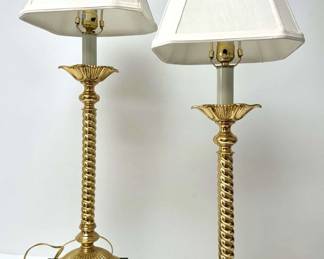 Pair of Brass Buffet Table Lamps