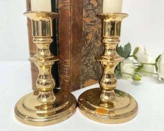 Vintage Brass Candlestick Pair