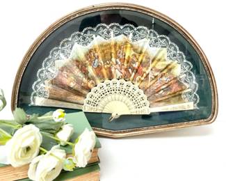 Framed Antique Fan