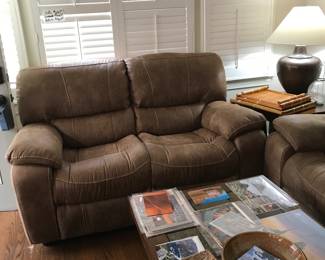 suede leather loveseat, fairly new, 200