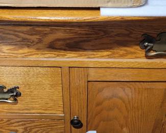 Oak commode base cabinet