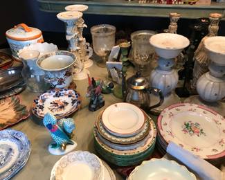 Part of the china and collectibles to be sold