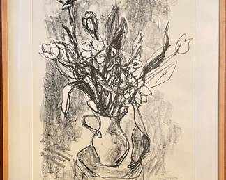 Theresa Pollak “Gift of Flowers” 1987
Lithograph 
32 3/4” x 24 3/4”