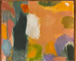 Theresa Pollak  “Fantasy” 1958 
 oil on canvas 
14”x17”