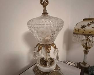 Crystal, Marble & Gold Tone Vintage Dish