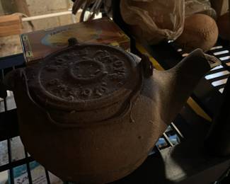 Antique Cast Iron Tea Pot
