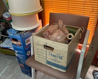 Vintage Chair & Tupperware