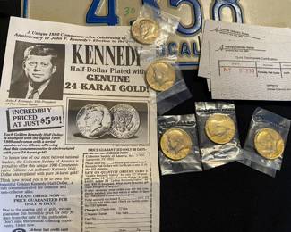 24 kt gold plated Coins