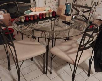 Glass top table and 4 chairs
