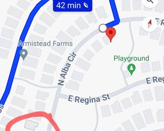 Some GPS systems will take you to the incorrect house. Please just continue down the street to the red circled area which is the location of the sale.