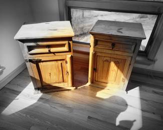 Inv no 103 Pair of pine end tables 19x16.5x28