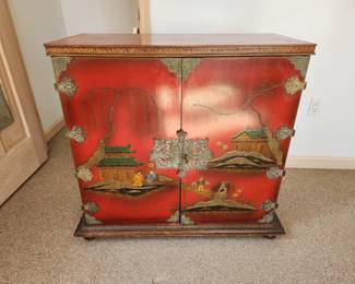 Inv no 204 Asian cabinet w marble top dimensions 35x16x34.5