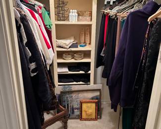 Lots and lots of womens  clothing, size Medium and some large.