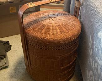 Large Asian Wedding Basket 3 Layers FULL of Sewing Accessories