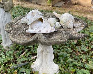 Concrete bird bath