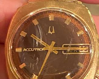 Bulova Accutron gold watch