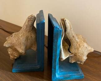 Painted cast iron bookends