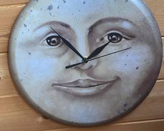 Moon face wall clock, $16