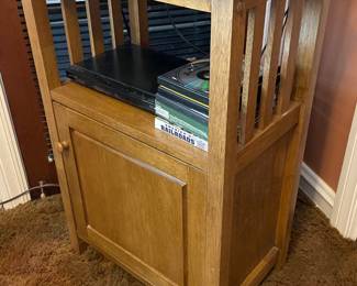 Mission Style table w/cabinet door, 21"W x 32"H,  $125