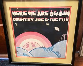 "Here We Are Again", Country Joe & The Fish framed & matted print,  $15