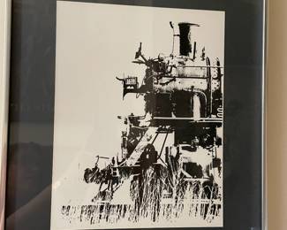Black & White Train framed print, Approx 20"H,  $30