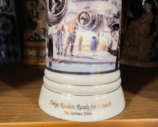 Additional view of caption on Airplane lidded stein, 