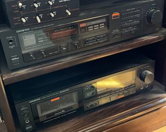 Realistic Tape Control Center, $20.  Onkyo amplifier TX-15,   Onkyo Cassette tape deck, TA 2026,  $50 each