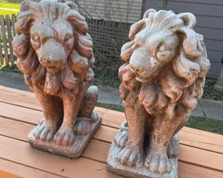 Concrete Lions, 18"H,  $125 each