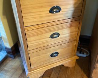 3 drawer accent table, 17" x 17" x 25"H,  $95