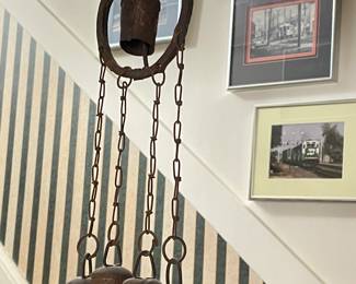Vintage brass bell chime, 15"L,  $30