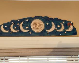 Moon Celestial plaque decor by Al Pisano, 25" x 7"H, $34  