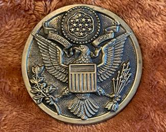 Vintage US Military E Pluribus Unum eagle Insignia belt buckle,  $14