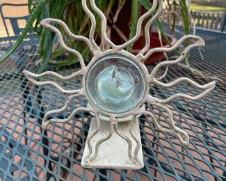 Metal Sun candle holder,  $8